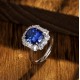 Ruif Jewelry Classic Design S925 Silver 3.27ct Lab Grown Emerald Ring  Royal Blue Sapphire Ruby Asscher Cut Gemstone Jewelry Wedding Bands