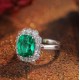 Ruif Jewelry Classic Design S925 Silver 3.27ct Lab Grown Emerald Ring  Royal Blue Sapphire Ruby Asscher Cut Gemstone Jewelry Wedding Bands