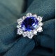 Ruif Jewelry Classic Design S925 Silver 3.98ct Lab Grown Ruby And Royal Blue Sapphire Ring Wedding Bands