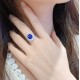 Ruif Jewelry Classic Design S925 Silver 2.41ct Lab Grown Emerald Ring Ruby And Royal Blue Sapphire Ring Wedding Bands