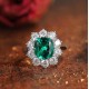 Ruif Jewelry Classic Design S925 Silver 2.41ct Lab Grown Emerald Ring Ruby And Royal Blue Sapphire Ring Wedding Bands