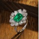 Ruif Jewelry Classic Design S925 Silver 2.76ct Lab Grown Emerald And Ruby Ring Wedding Bands