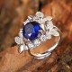 Ruif Jewelry Classic Design S925 Silver 4.59ct Lab Grown Sapphire Ring Wedding Bands ring