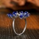 Ruif Jewelry Classic Design S925 Silver 5.82ct Lab Grown Ruby And Royal Blue Sapphire Ring Wedding Bands