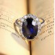 Ruif Jewelry Classic Design S925 Silver 8.5ct Lab Grown Ruby And Royal Blue Sapphire Ring Wedding Bands