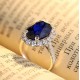 Ruif Jewelry Classic Design S925 Silver 8.5ct Lab Grown Ruby And Royal Blue Sapphire Ring Wedding Bands