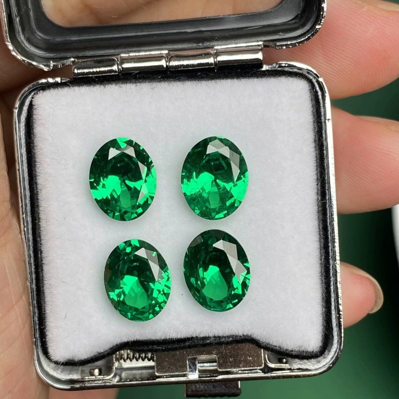 Ruif Jewelry New Arrival Oval Shape Lab Grown Tasvorite Green Color Gemstone for Diy Jewelry Making