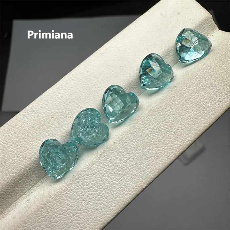 Ruif Jewelry Popular Lab Grown Paraiba Sapphire Loose Crushed Ice Cutting Heart Shape Semi-precious Stone Sales 