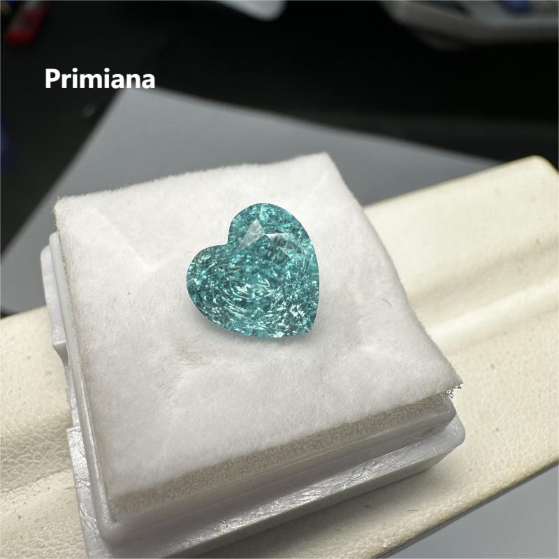 Ruif Jewelry Popular Lab Grown Paraiba Sapphire Loose Crushed Ice Cutting Heart Shape Semi-precious Stone Sales 