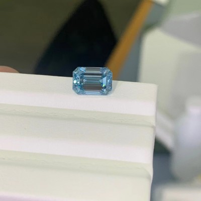 Ruif Jewelry New Fancy Blue 3.17/5.02/6.02ct Emerald Cut Lab Grown Diamond IGI Certificate CVD VS1 for Jewelry Making