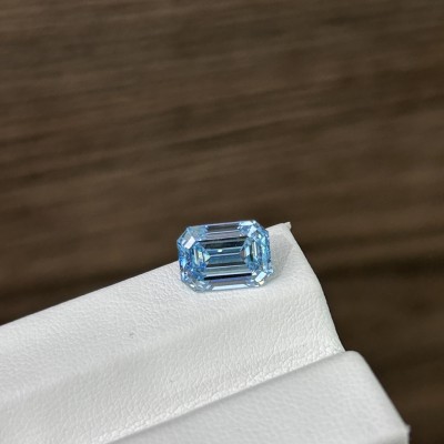 Ruif Jewelry New Fancy Blue Color 4.02ct Emerald Cut Lab Grown Diamond IGI Certificate CVD VS1 diamond for Jewelry Making