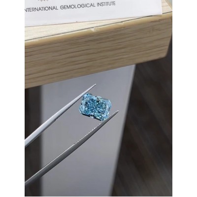 Ruif Jewelry New Fancy Blue 3.58ct Radiant Cut Lab Grown Diamond IGI Certificate CVD VS1 diamond for Jewelry Making