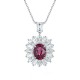 Ruif Jewelry Classic Design S925 Silver 1.84ct Natural Garnet Necklace Gemstone Jewelry