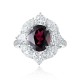 Ruif Jewelry Classic Design S925 Silver 3.28ct Natural Garnet Ring Gemstone Jewelry