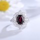 Ruif Jewelry Classic Design S925 Silver 3.28ct Natural Garnet Ring Gemstone Jewelry