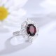 Ruif Jewelry Classic Design S925 Silver 3.28ct Natural Garnet Ring Gemstone Jewelry