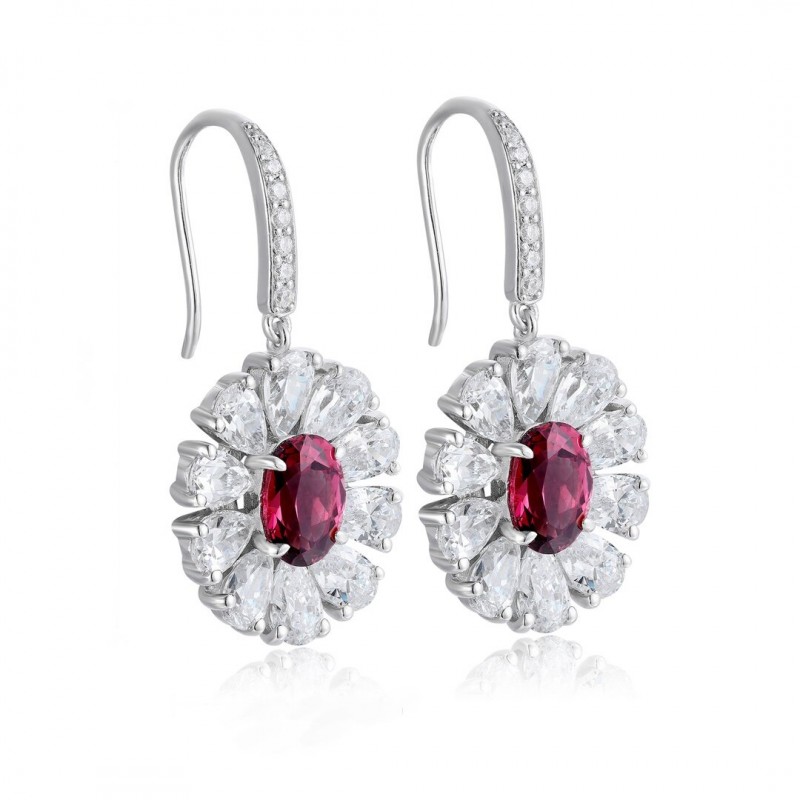 Ruif Jewelry Classic Design S925 Silver 2.04ct Natural Garnet Earrings Gemstone Jewelry