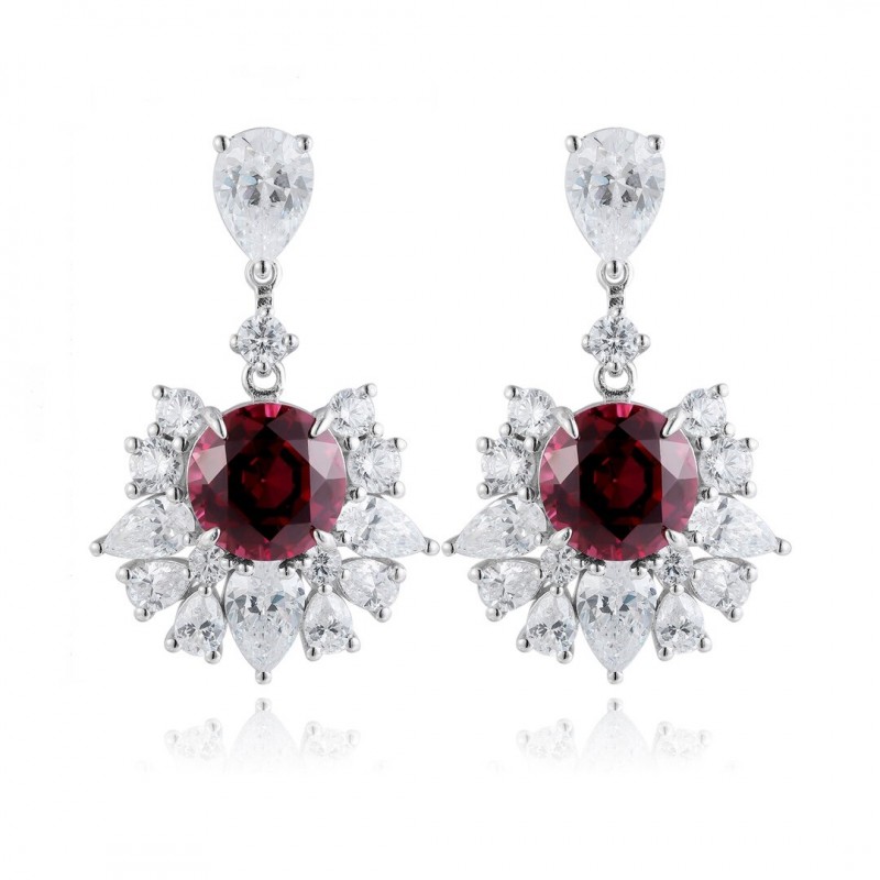 Ruif Jewelry Classic Design S925 Silver 4.98ct Natural Garnet Earrings Gemstone Jewelry