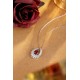 Ruif Jewelry Classic Design S925 Silver 2.56ct Natural Garnet Necklace Gemstone Jewelry