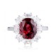 Ruif Jewelry Classic Design S925 Silver 3.62ct Natural Garnet Ring Gemstone Jewelry