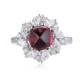 Ruif Jewelry Classic Design S925 Silver 3.32ct Natural Garnet Ring Gemstone Jewelry