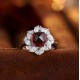 Ruif Jewelry Classic Design S925 Silver 3.32ct Natural Garnet Ring Gemstone Jewelry