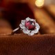 Ruif Jewelry Classic Design S925 Silver 3.32ct Natural Garnet Ring Gemstone Jewelry