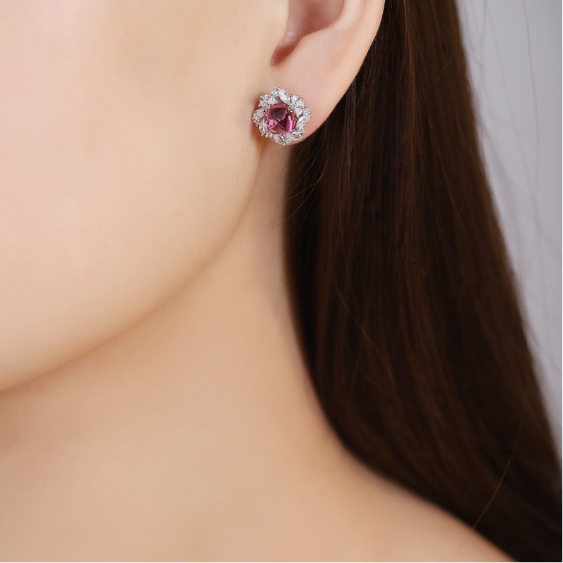 Ruif Jewelry Classic Design S925 Silver 4.43ct Natural Garnet Earrings Gemstone Jewelry