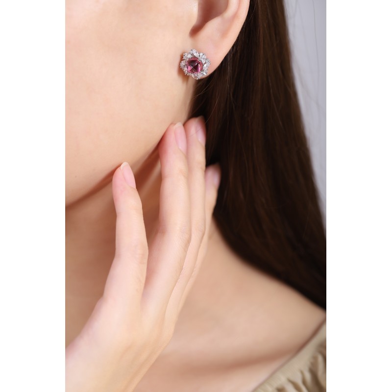 Ruif Jewelry Classic Design S925 Silver 4.43ct Natural Garnet Earrings Gemstone Jewelry