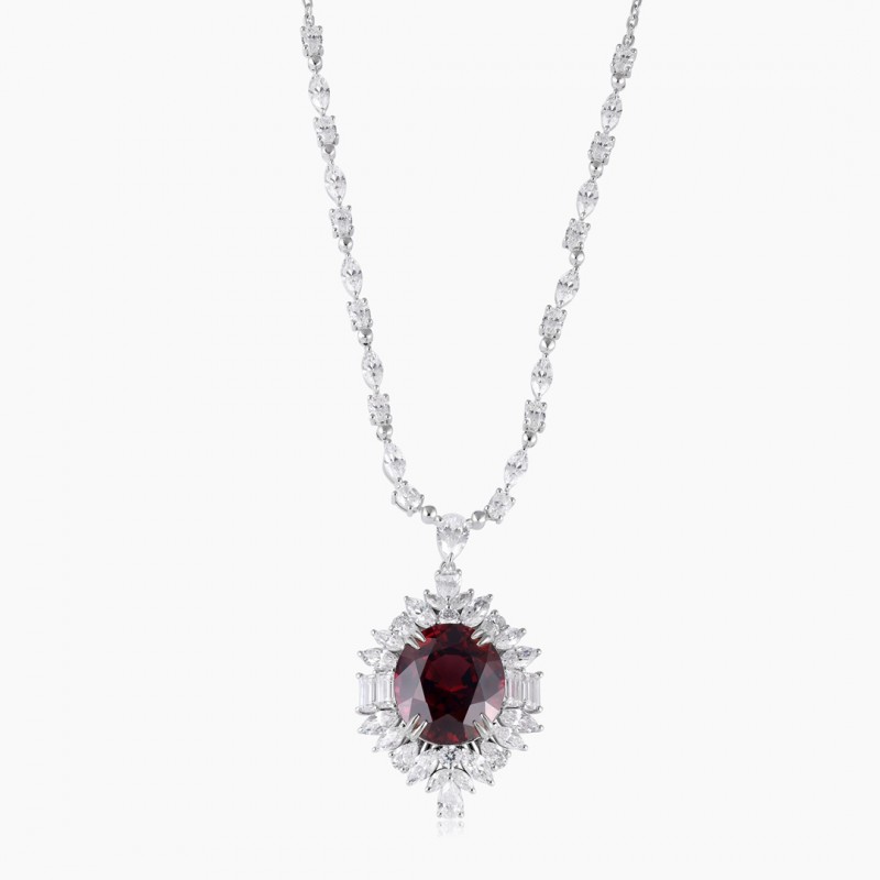 Ruif Jewelry Classic Design S925 Silver 18.68ct Natural Garnet Necklace Gemstone Jewelry