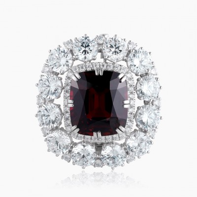 Ruif Jewelry Classic Design S925 Silver 31.53ct Natural Garnet Brooch Gemstone Jewelry