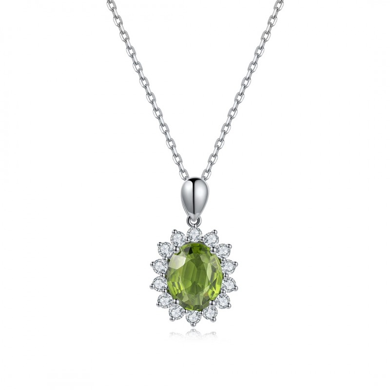 Ruif Jewelry Classic Design S925 Silver 2.735ct/3.56ct/1.34ct Natural Peridot Earrings/Necklace/Ring Gemstone Jewelry