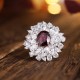 Ruif Jewelry Classic Design S925 Silver 4.04ct Natural Garnet Ring Gemstone Jewelry
