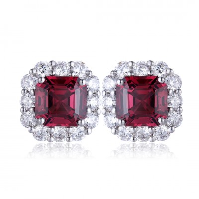 Ruif Jewelry Classic Design S925 Silver 4.17ct Natural Garnet Earrings Gemstone Jewelry