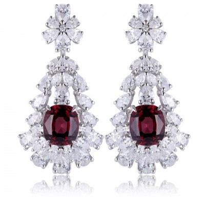 Ruif Jewelry Classic Design S925 Silver 4.63ct Natural Garnet Earrings Gemstone Jewelry