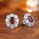 Ruif Jewelry Classic Design S925 Silver 3.1ct Natural Garnet Earrings Gemstone Jewelry