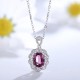 Ruif Jewelry Classic Design S925 Silver 1.92ct Natural Garnet Necklace Gemstone Jewelry