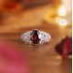 Ruif Jewelry Classic Design S925 Silver 3.58ct Natural Garnet Ring Gemstone Jewelry