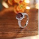 Ruif Jewelry Classic Design S925 Silver 3.24ct Natural Garnet Ring Gemstone Jewelry