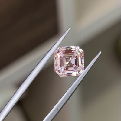 Ruif Jewelry New Asscher Cut 3.11ct VS1 EX VG N  Lab Grown Pink Diamond CVD Loose Diamond for Jewelry Making