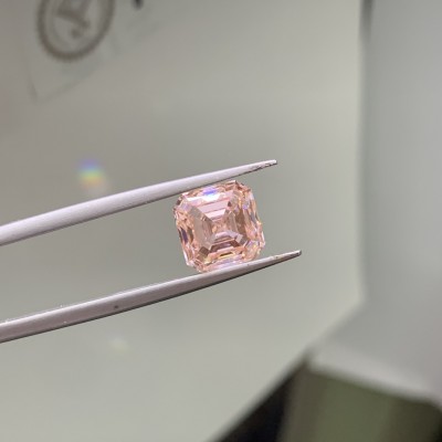 Ruif Jewelry New Asscher Cut 4.04ct 8.39X8.37X5.95mm VS2  Lab Grown Pink Diamond CVD Loose Diamond for Jewelry Making