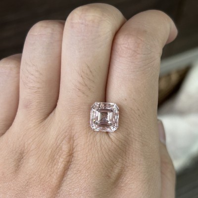 Ruif Jewelry New Asscher Cut 6.08ct VS1 EX VG N  Lab Grown Pink Diamond CVD Loose Diamond for Jewelry Making