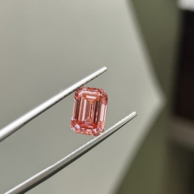 Ruif Jewelry New Emerald Cut 2.71ct VS1 VG VG N  Lab Grown Pink Diamond CVD Loose Diamond for Jewelry Making