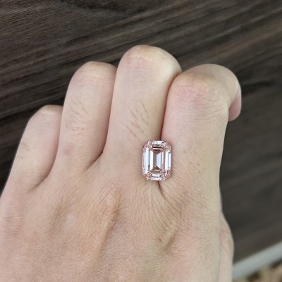 Ruif Jewelry New Emerald Cut 5.13ct VS1 VG VG N  Lab Grown Pink Diamond CVD Loose Diamond for Jewelry Making