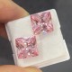 Ruif Jewelry Hot Pink Color Lab Grown Morgenite Square Princess 9x9mm 4.37ct Loose Gemstone for Jewelry Making