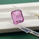 Ruif Jewelry Hand Made Hot Pink Color Lab Sapphire Emerald Cut Loose Gemstone for DIY Jewelry Making