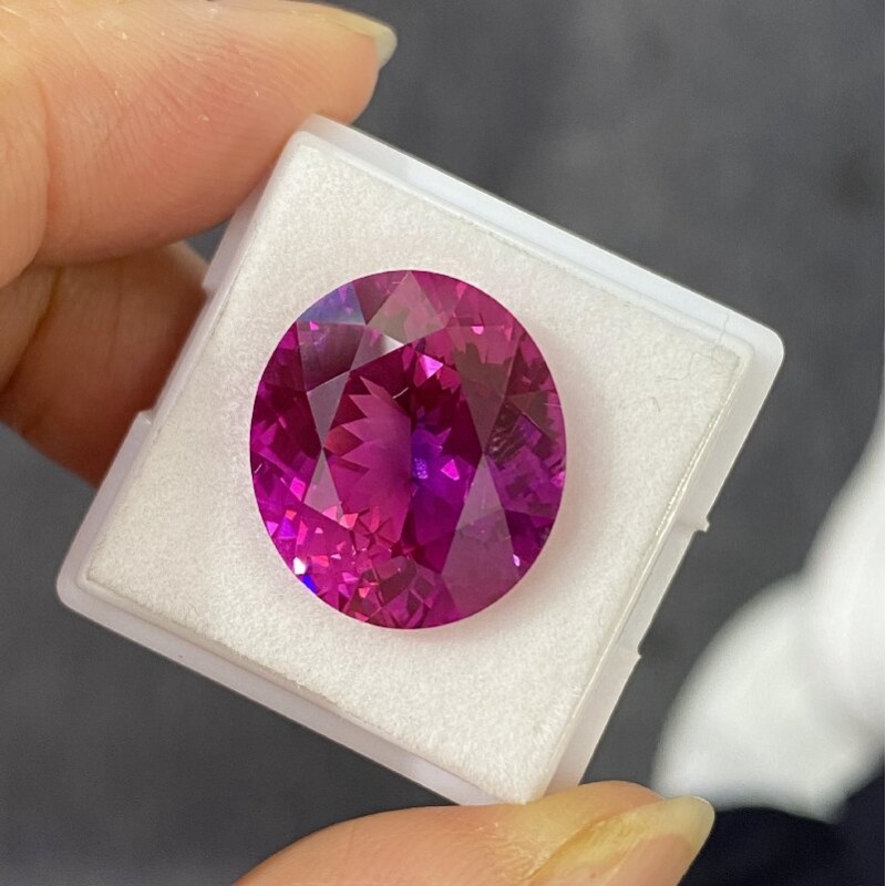 Ruif Jewelry Popular Oval Shape purple color Lab Grown Saphire Loose Stones For Diy Jewelry