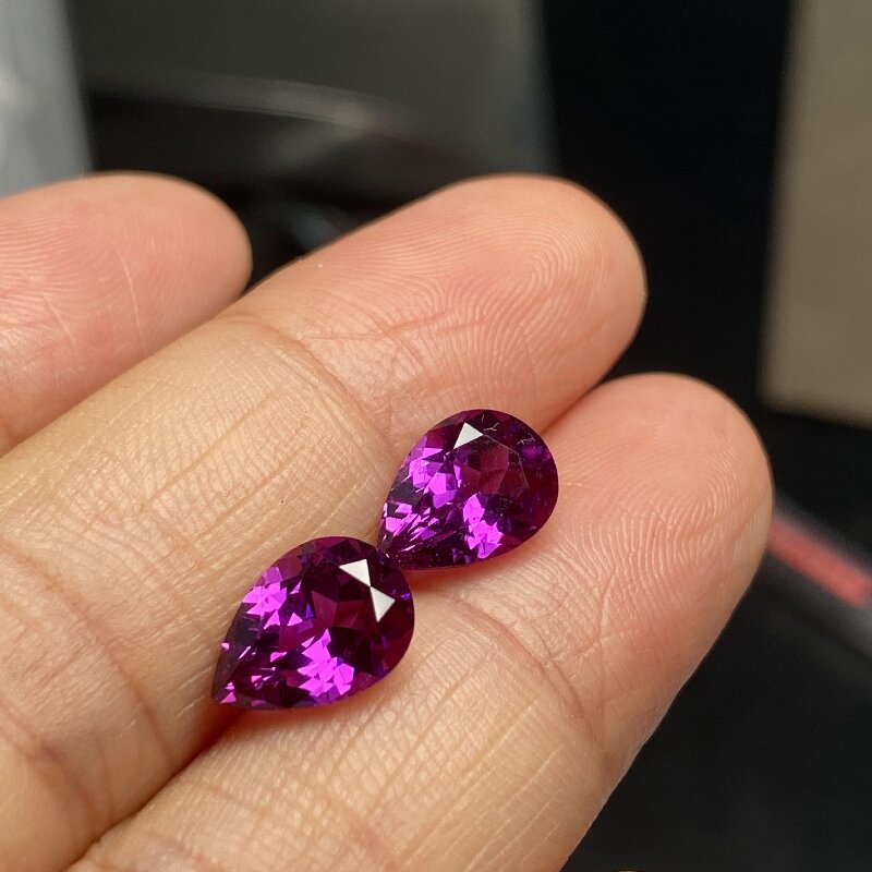 Ruif Jewelry Popular Pear Shape purple color Lab Grown Saphire Loose Stones For Diy Jewelry