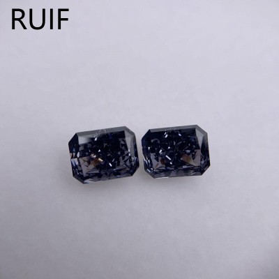  RUIF Jewelry Radiant Cut Gray Color Crushed Ice Cutting Cubic Zirconia Stone High Carbon Diamond Loose CZ for Jewelry Making