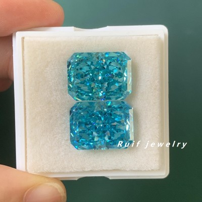  RUIF Jewelry Radiant Cut Paraiba-C  Crushed Ice Cutting Cubic Zirconia Stone High Carbon Diamond Loose CZ for Jewelry Making